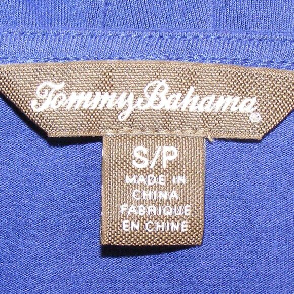 TOMMY BAHAMA Maxi Dress, S, Solid Blue, 3/4 sleeves, Lace-up Vent/Slit, Jersey - Picture 9 of 10